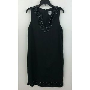 Ivy Jane Linen Shift Dress Medium Jeweled A57-13
